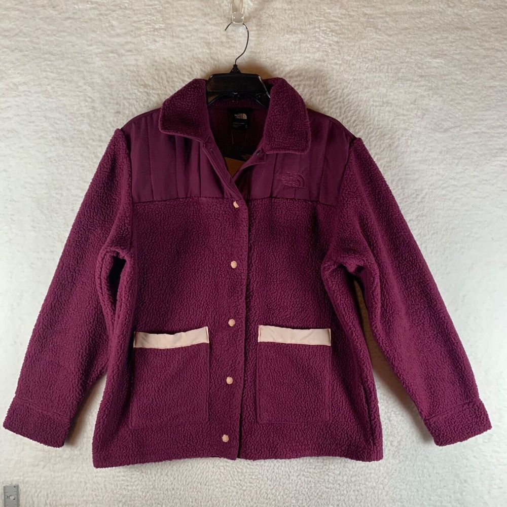 The North Face Women's Relaxed Fit Cragmont Fleece Shacket Pink Moss Size M NWT
